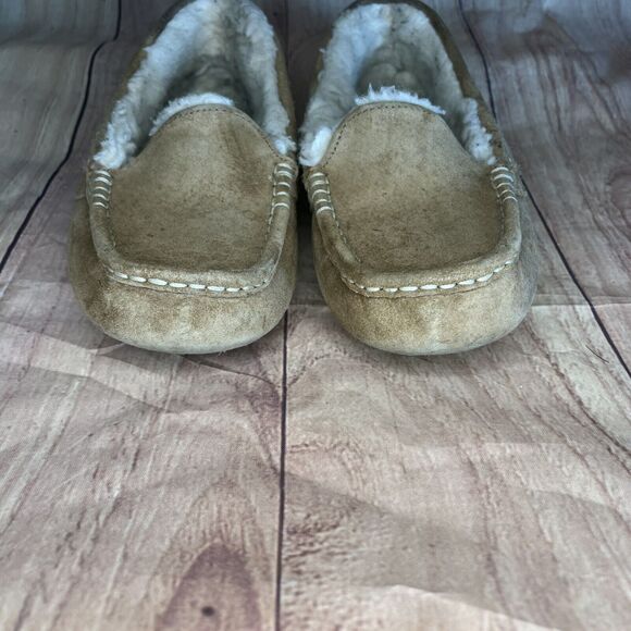 UGG slippers shoes Womens 8 beige Ansley chestnut moccasin house shoe comfort - Picture 5 of 12